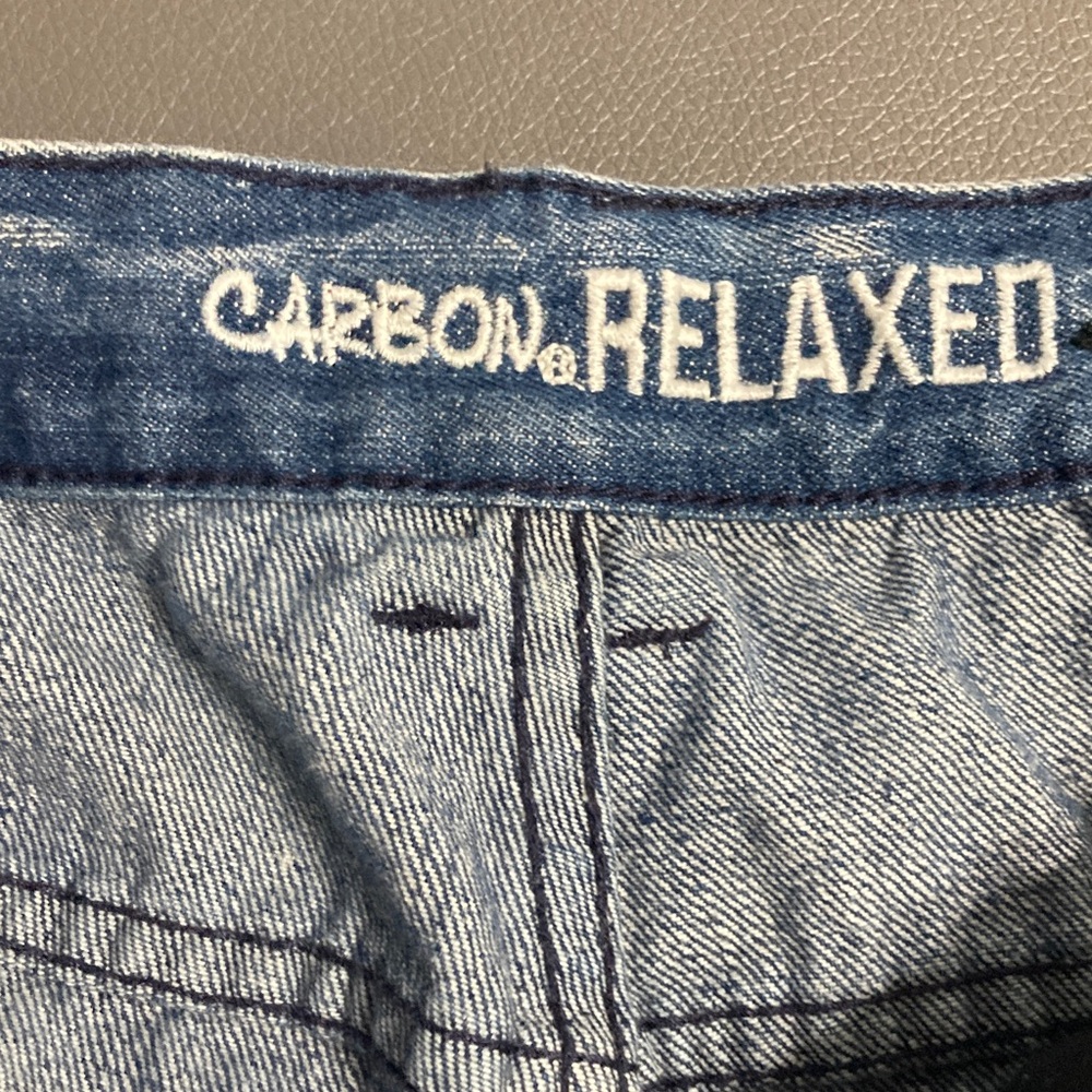 Carbon Blue US Flag Jean Shorts with Distressed Details - Picture 10 of 10